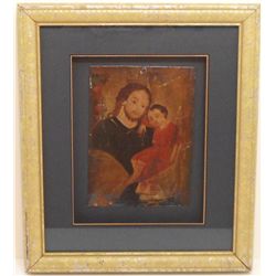 Religious Icon Painted on Tin