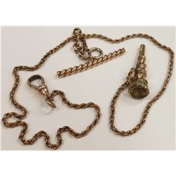 GF Victorian Rope Watch Chain w/ Key