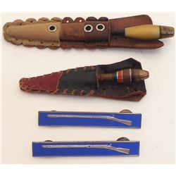 Lot of WWII Sharp Shooter Pins and Miniature Knives