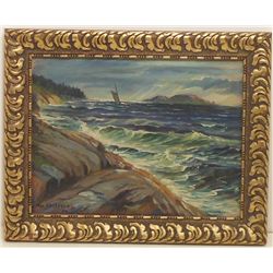 K.V. Anstensen Oil on Canvas Seascape