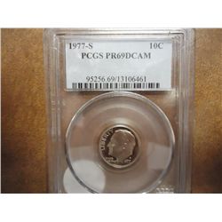 1977-S ROOSEVELT DIME PCGS PR69 DCAM