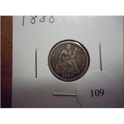 1888 SEATED LIBERTY DIME (VERY FINE+)