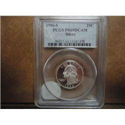 1996-S SILVER WASHINGTON QUARTER PCGS PR69 DCAM