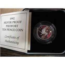 1992 UNITED KINGDOM SILVER PROOF PIEDFORT 10 PENCE