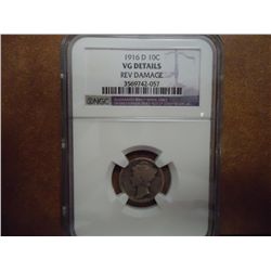 1916-D MERCURY DIME NGC VG DETAILS (KEY DATE)