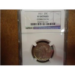 1921 STANDING LIBERTY QUARTER NGC VF DETAILS