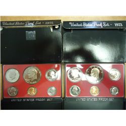1973 & 75 US PROOF SETS (WITH BOXES)