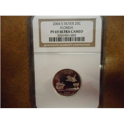 2004-S FLORIDA SILVER QUARTER NGC PF69 ULTRA CAMEO