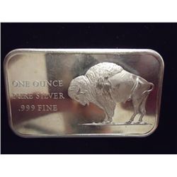 1 TROY OZ .999 FINE SILVER INGOT (BUFFALO)
