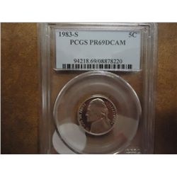 1983-S JEFFERSON NICKEL PCGS PR69 DCAM