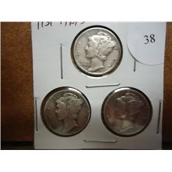 1931-P/D/S MERCURY DIMES 1931-D VF, 31-S VF+