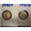 Image 1 : 1940 & 41-D MERCURY DIMES (UNC)