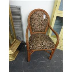 Wicker Chair With Leopard Print