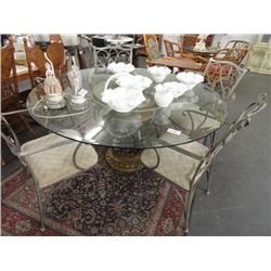 Glass Top Dining Room Table w/4 Chairs