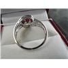Image 3 : 10K White Gold Ring w/Ruby Gems