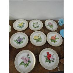 Lot of Painted Plates - Boehm Rose Series