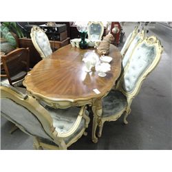 French Provincial Table w/6 Chairs & China Hutch