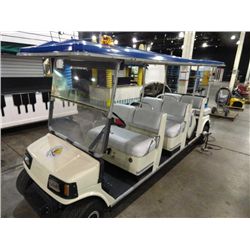 Yamaha 8-Pass. Gas Golf Cart w/Split Front Window & Safety Strobe (Blue Top)