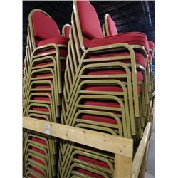 60 Red Padded Stack Chairs - 60 Times the Money