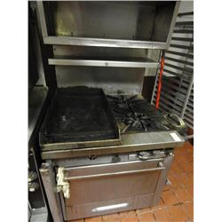 Commercial Gas 2 Burner Range w/Flat Grill