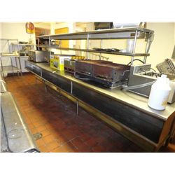 14' S/S Prep Station w/Double Overshelf