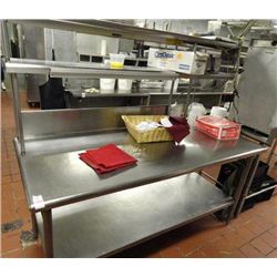 6' S/S Table w/Double Overshelf
