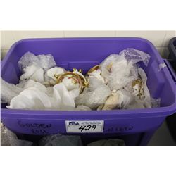 RUBBERMAID CONTAINER CONTAINING ASSORTED BONE CHINA