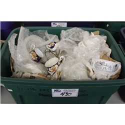 RUBBERMAID CONTAINER CONTAINING ASSORTED BONE CHINA