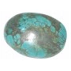14.60 CARAT NATURAL TURQUIOSE *HUGE* OVAL CABACHAN CUT & FACETED *MINED IN TIBBET* UNTREATED!!