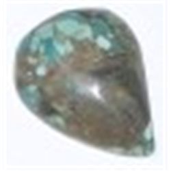 20.65 CARAT NATURAL TURQUIOSE *HUGE* TEAR DROP CABACHAN CUT & FACETED *MINED IN TIBBET* UNTREATED!!