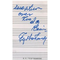 Wizard of Oz: E. Y. Harburg