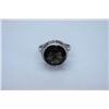 Image 1 : NATURAL 26.75 CTW SMOKY TOPAZ ROUND RING .925 STERLING