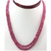 Image 1 : Natural Ruby Round  Beads Necklace w/brass clasp