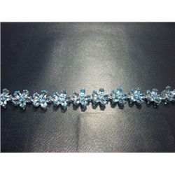 NATURAL 112.25 CTW BLUE TOPAZ BRACELET .925 STERLING SI