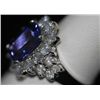 Image 2 : 14K GOLD EMERALD CUT TANZANITE AND DIAMOND RING