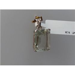 17.75 CTW GREEN AMETHYST PENDANT .925 STERLING SILVER