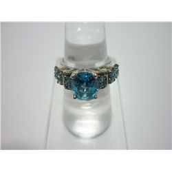 NATURAL 28.75 CTW SEMI PRECIOUS RING .925 STERLING SILV