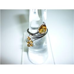 18.25 CTW CITRINE RING .925 STERLING SILVER