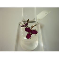 14.25 CTW RUBY RING .925 STERLING SILVER