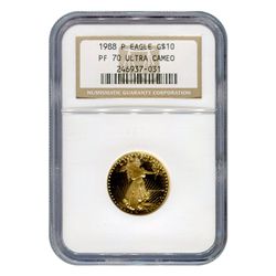 Certified Proof American Gold Eagle $10  PF70 NGC Dates