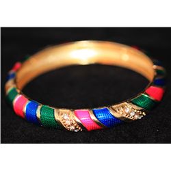 MULTICOLOR AND CZ BRASS BANGLE