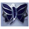 Image 1 : 24.65 CTW LAPIS BUTTERFLY RING .925 STERLING SILVER