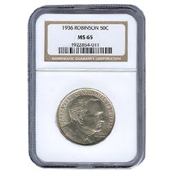 Certified Commemorative Half Dollar Robinson 1936 MS65