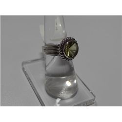 35.50 CTW LEMON QUARTZ RING .925 STERLING SILVER