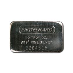 Silver Bars: Engelhard 10 oz Bar (Wide, Struck, Logo Ba