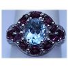 Image 1 : 29.00 CTW BLUE TOPAZ, PINKTOURMALINE AND DIAMOND RING .