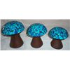 Image 1 : DECORATIVE BLUE/BROWN SPHERES BLOWN GLASS  WITH CLAY CE