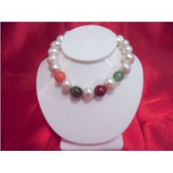 NATURAL 50.00 CTW FRESHWATER WHITE PEARL & PRECIOUS STO