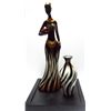 Image 1 : DECORATIVE BIG AFRICAN WOMAN ZEBRA CANDLE SET