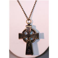 BRASS CROSS WATCH NECKLACE